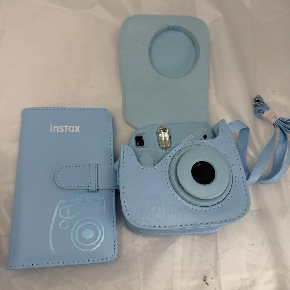 Fujifilm Instax Mini 7+ Instant Camera Bundle Blue with Case and Photo Album